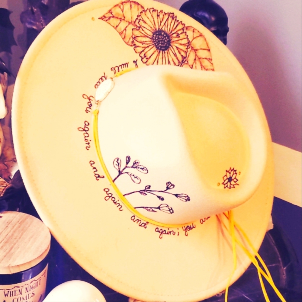Custom burned hat